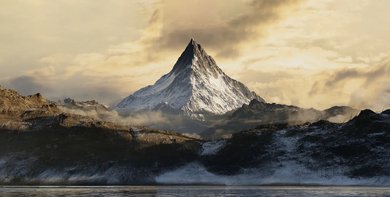 3D mountain environment artwork